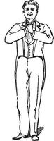 homem de pé, ilustração vintage vetor