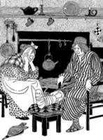 um homem e uma mulher feridos, ilustração vintage vetor