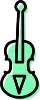 violino verde, ilustração, sobre um fundo branco. vetor