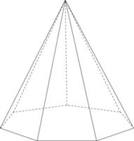 septagonal, pirâmide heptagonal, ilustração vintage vetor