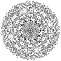 mandala de contorno para halloween, página para colorir com símbolos de férias vetor