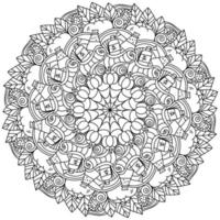 mandala para halloween com símbolos tradicionais de abóboras e objetos, coloração de página meditativa para atividades de férias vetor