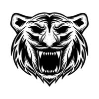 desenho desenhado à mão de ilustração de tigre para tatuagem, adesivos, etc vetor