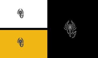conceito de logotipo do design de arte de linha vetorial de escorpião vetor