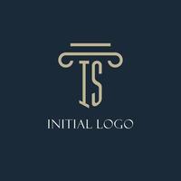 é o logotipo inicial para advogado, escritório de advocacia, escritório de advocacia com design de ícone de pilar vetor