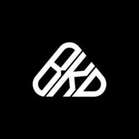 design criativo do logotipo da letra bkd com gráfico vetorial, logotipo simples e moderno bkd em forma de triângulo redondo. vetor