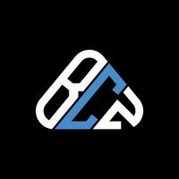 design criativo do logotipo da carta bcz com gráfico vetorial, logotipo simples e moderno bcz em forma de triângulo redondo. vetor