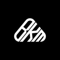 design criativo do logotipo da carta bkm com gráfico vetorial, logotipo simples e moderno bkm em forma de triângulo redondo. vetor