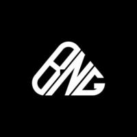 design criativo do logotipo da carta bng com gráfico vetorial, logotipo simples e moderno bng em forma de triângulo redondo. vetor