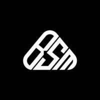 design criativo do logotipo da carta bsm com gráfico vetorial, logotipo simples e moderno bsm em forma de triângulo redondo. vetor