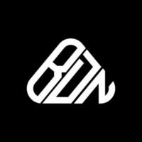 design criativo do logotipo da letra bdn com gráfico vetorial, logotipo simples e moderno bdn em forma de triângulo redondo. vetor