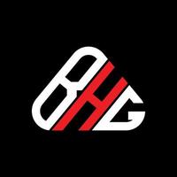 design criativo do logotipo da carta bhg com gráfico vetorial, logotipo simples e moderno bhg em forma de triângulo redondo. vetor