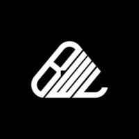 design criativo do logotipo da carta bwl com gráfico vetorial, logotipo simples e moderno bwl em forma de triângulo redondo. vetor