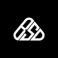 design criativo do logotipo da letra bsd com gráfico vetorial, logotipo simples e moderno bsd em forma de triângulo redondo. vetor