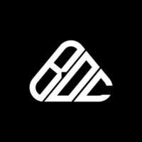 design criativo do logotipo da carta boc com gráfico vetorial, logotipo boc simples e moderno em forma de triângulo redondo. vetor