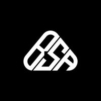design criativo do logotipo da carta bsa com gráfico vetorial, logotipo simples e moderno da bsa em forma de triângulo redondo. vetor