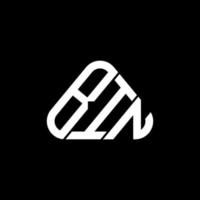 bin letter logotipo design criativo com gráfico vetorial, bin logotipo simples e moderno em forma de triângulo redondo. vetor
