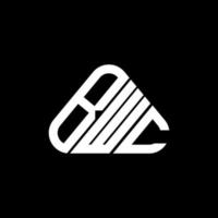 design criativo do logotipo da carta bwc com gráfico vetorial, logotipo simples e moderno bwc em forma de triângulo redondo. vetor