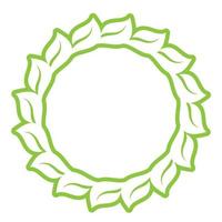 logotipo de círculo de decoração verde folha e modelo de vetor de símbolo