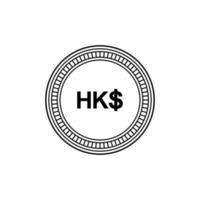 moeda de hong kong, hkd, símbolo do ícone do dólar de hong kong. ilustração vetorial vetor
