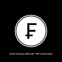 moeda francesa, símbolo de ícone de dinheiro da França. franco francês, sinal frf. ilustração vetorial vetor