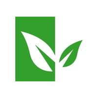 logotipo verde ecológico. ilustração vetorial ecologicamente correta um ícone ambiental vetor