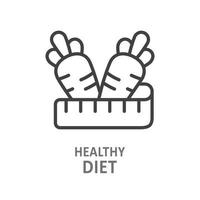 ícone de linha de dieta saudável. ilustração vetorial isolado. vetor