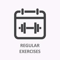 ícone de exercício regular em fundo branco. ilustração vetorial. vetor