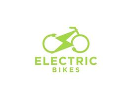 loja de bicicletas elétricas e logotipos de serviço vetor