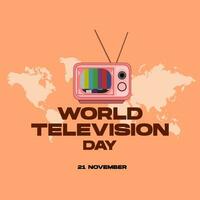 dia mundial da televisão 21 de novembro ilustração vetorial. para pôster, banner, convite de cartão, vetor