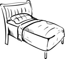 silhueta de cama, ilustração, vetor em fundo branco.