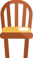 cadeira marrom de madeira, ilustração de ícone, vetor em fundo branco