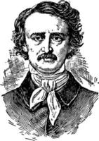 Edgar Allan Poe, ilustração vintage vetor