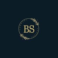monograma de beleza inicial bs e design de logotipo elegante, logotipo de caligrafia da assinatura inicial, casamento, moda, floral e botânico com modelo criativo. vetor