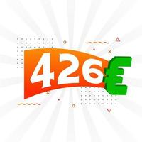 Símbolo de texto de vetor de moeda de 426 euros. vetor de estoque de dinheiro da união europeia de 426 euros