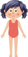 personagem de desenho animado linda garota em traje de banho vetor