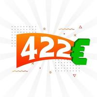 Símbolo de texto de vetor de moeda de 422 euros. vetor de estoque de dinheiro da união europeia de 422 euros