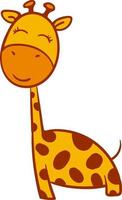 girafa feliz, ilustração, vetor em fundo branco