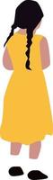 garota em amarelo, ilustração, vetor em fundo branco.