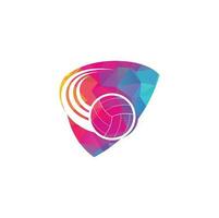 logotipo do vôlei. design de logotipo de bola de vôlei. logotipo do jogador de vôlei vetor