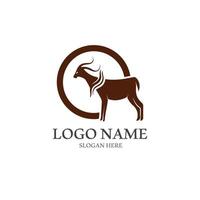 ícone de vetor de modelo de logotipo de cabra