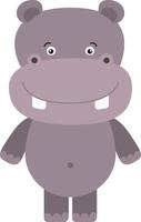 hipopótamo feliz, ilustração, vetor em fundo branco.