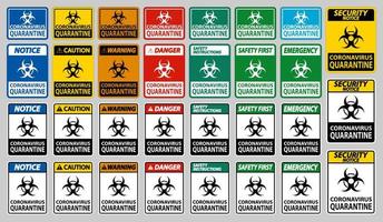 sinal de quarentena de coronavírus vetor