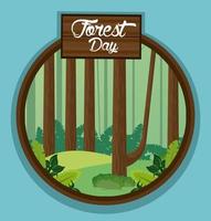 paisagem para a celebração do dia da floresta vetor