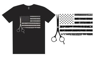 design de camiseta de salão de bandeira vetor