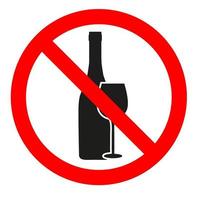 ilustração de sinal proibido de álcool vetor