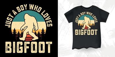 apenas uma garota que ama bigfoot design de camiseta retro vintage bigfoot engraçado sasquatch vetor