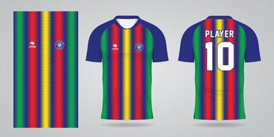 modelo de design de esporte de camisa de futebol colorida vetor