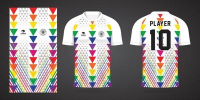 modelo de design de esporte de camisa de futebol colorida vetor