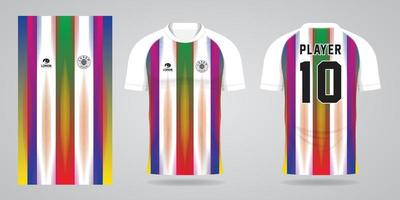 modelo de design de esporte de camisa de futebol colorida vetor